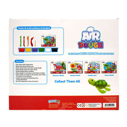 The back of the Air Dough Ocean World Packaging with written directions
