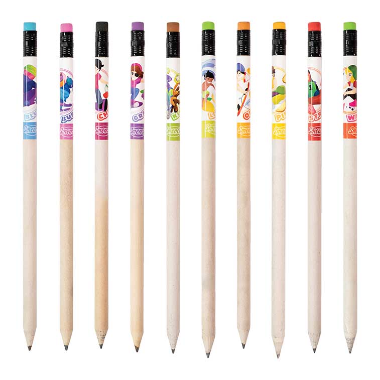 Pineapple, Lemon Lime, Grape, Bubble Gum, Strawberry, Blueberry , Tangerine, Kiwi ,Cherry and Watermelon scented X-Treme Sports Smencils out of tubes Fanned out